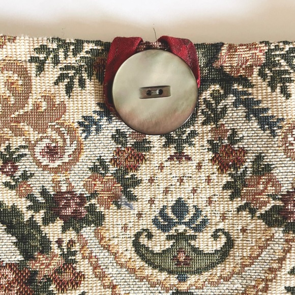 Tapestry Floral Shoulder Bag Vintage Style Purse Button Closure Grannycore‎ - Picture 3 of 9